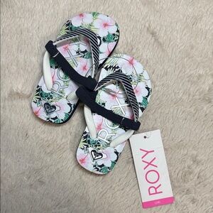 Roxy Tropical Print Toddler/Baby Flip Flops (Style: TW Pebbles VI)